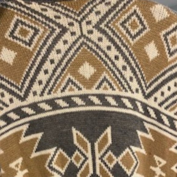 Pink Rose Multi-Color Geometric Pattern Cardigan - Picture 4 of 4